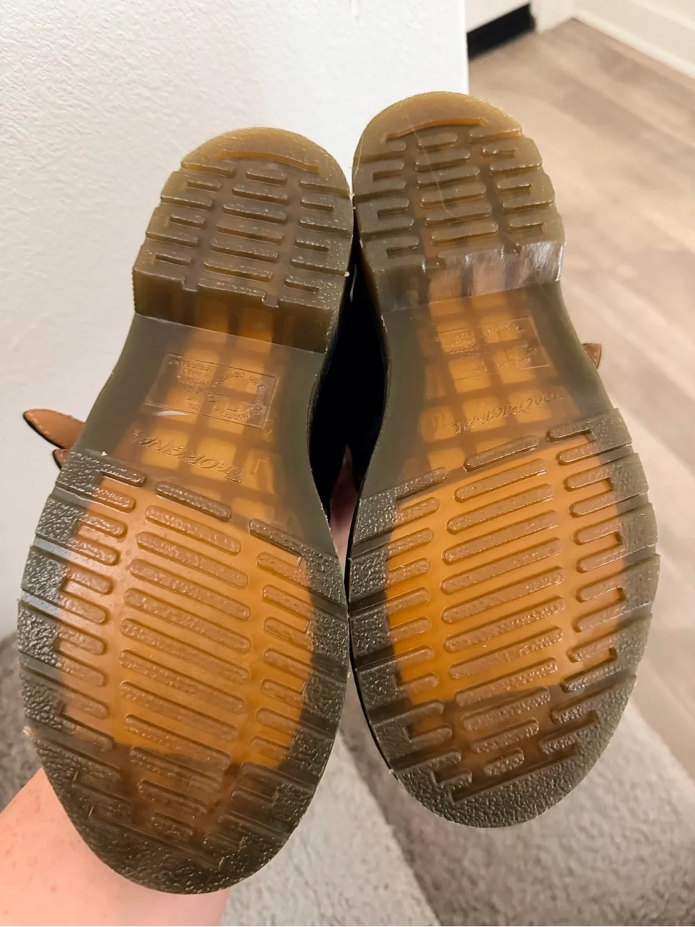 Dr. Martens Black Kids Mary Jane Shoes with Yellow Stitching